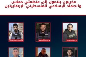 جيش الاحتلال الاسرائيلي يزعم أن ستة صحفيين يعملون في قناة الجزيرة هم نشطاء في حماس والجهاد