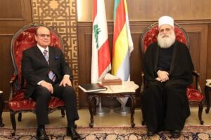 شيخ العقل التقى سفراء عربا ومعتمدين في لبنان: ما حصل ‏في سوريا مشروع فتنة وندعو دول العالم لتحمّل ‏مسؤولياتها..موسى: توافقنا على وحدة التراب السوري والدولة