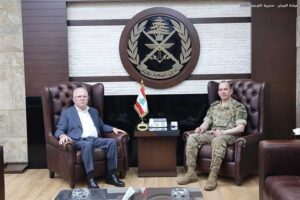 قائد الجيش عرض مع السفير الفرسي ووفد بريطاني التطورات في لبنان والمنطقة