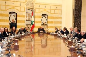 مجلس الوزراء وافق على الاهداف الواردة في مقدمة الورقة التي تقدم بها الجانب الاميركي بشأن تمديد وتثبيت اعلان وقف الاعمال العدائية بين لبنان وإسرائيل