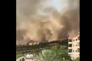 بالفيديو- حريق كبير يمتدّ إلى المنازل.. ومناشدات!