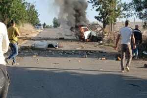 استهداف سيارة على طريق زوطر الشرقية